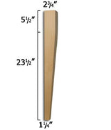 Osborne Tapered (Two-Sided) Dining Table Leg in Soft Maple Wood (Set of Four), Unfinished Wooden Posts for Dining Room Table or Desk, Replacement Dining Table Legs, Sanded and Ready to be Finished Osborne Wood Products