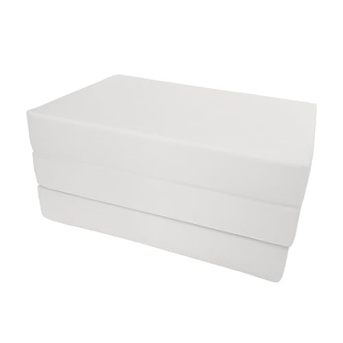 D&D Futon Furniture White Twin Size Shikibuton Trifold Foam Beds 6x39x75, High Density Foam 1.8, Floor Foam Folding Mats D&D Futon Furniture