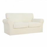 Easy-Going 3 Pieces Stretch Soft Couch Cover for Dogs - Washable Sofa Slipcover for 2 Separate Cushion Couch - Elastic Furniture Protector for Pets, Kids (Loveseat, Ivory) Easy-Going