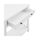 Coventry 32-Inch Wood Console Table with Drawer & Lower Shelf – Traditional to Contemporary Sofa Table with Open Side Accent Design for Entryway, Hallway or Living Room by Alaterre Furniture (White) Alaterre Furniture