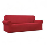 Easy-Going Stretch Sofa Slipcover 1-Piece Sofa Cover Furniture Protector Couch Soft with Elastic Bottom for Kids, Polyester Spandex Jacquard Fabric Small Checks (Sofa, Christmas Red) Easy-Going