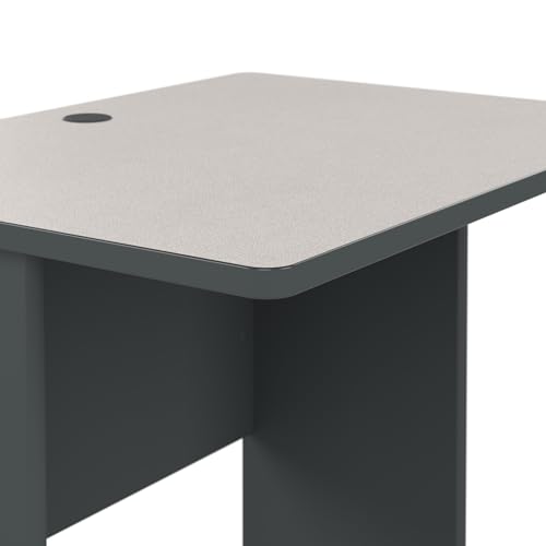 Bush Business Furniture Series A 36W Small Desk in White Spectrum and Slate, Compact Computer Table for Home or Professional Office - WoodArtSupply