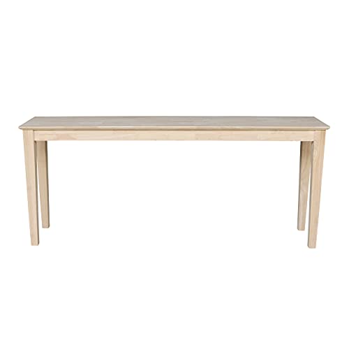 International Concepts Shaker Console Table, 72-Inch Long, Solid Parawood, Unfinished IC INTERNATIONAL CONCEPTS