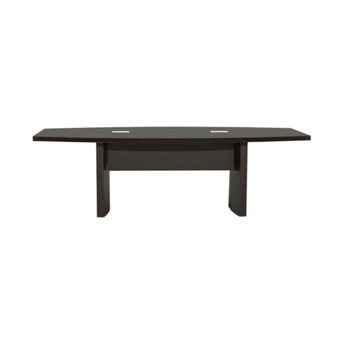 BOWERY HILL 8' Boat Shaped Conference Table with Slab Base in Mocha BOWERY HILL