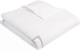 BedDecor Luxury Soft Brushed 400-Thread-Count Egyptian Cotton Embroidered Duvet Cover Set with Beautiful 2-Stripe Embroidery - - Twin/Twin-XL - White/Silver Grey BedDecor