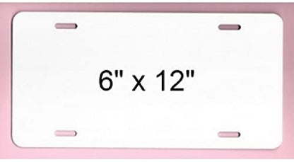 White Dye Blank Sublimation .025 Aluminum License Plate- 100 Pack