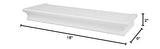 HIGH & MIGHTY Decorative 18" Floating Shelf Holds up to 15 lbs, Easy Tool-Free Dry Wall Installation, Beveled, White | 515654 HIGH & MIGHTY
