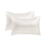 Madison Park Essentials Satin Sheet Set Luxury and Silky with Natural Sheen, Elastic 14" Pocket fits up to 16" Mattress, All Around Elastic - Year-Round Bedding, Full, Ivory, 6 Piece Madison Park