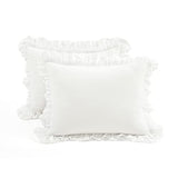 Lush Decor Ella Ruffle Lace 100% Cotton Duvet Cover, 3 Piece Set, Full/Queen, White - Cute Comforter - Queen Bedding Set - White Bedding Full Size - Coquette Decor - Neutral Lace Trim - Ruffle Trim Lush Decor