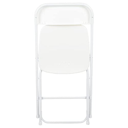 Flash Furniture Hercules Series Plastic Folding Chair - White - 4 Pack 650LB Weight Capacity Comfortable Event Chair-Lightweight Folding Chair