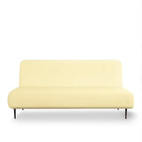 LANE LINEN Armless Futon Cover - Easy to Install Stretch Sofa Bed Slipcover, Soft Elastic Textured Full Size Cover, RV Couch Protector, Machine Washable - Pearl Ivory LANE LINEN