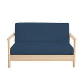 Full Size Armless Futon Covers - 100% Egyptian Cotton Futon Slipcovers - Zippered Couch Cover Sofa Bed Protector, Sleeper Sofa Cover, Machine Washable, Medium Blue Yarns of Cotton