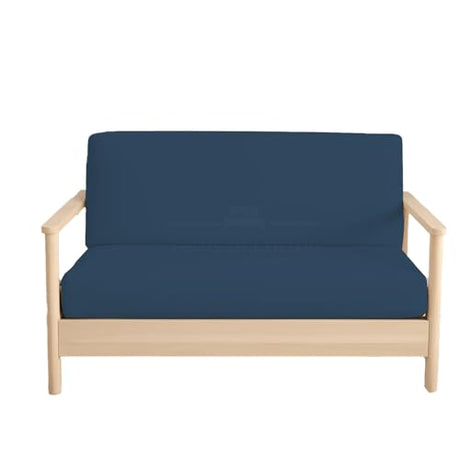 Full Size Armless Futon Covers - 100% Egyptian Cotton Futon Slipcovers - Zippered Couch Cover Sofa Bed Protector, Sleeper Sofa Cover, Machine Washable, Medium Blue Yarns of Cotton