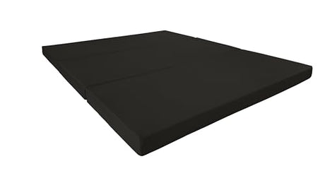 D&D Futon Furniture Portable Trifold Mattress, Foldable Foam Mattresses Small Space Saving Guest, Floor Fold Out Bed Ottoman, 4 inch Folding Cushion Pad Camping RV (Full Size 4x54x75, Black) D&D Futon Furniture
