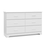 Storkcraft Brookside 6 Drawer Double Dresser (White) – GREENGUARD Gold Certified, Dresser For Nursery, Kids, Chest Of Drawers Stork Craft