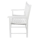 Shine Company Eden Outdoor Wood Garden Bench for Front Porch, Entryway, 24.5" D x 48" W x 38.75" H, White Shine Company