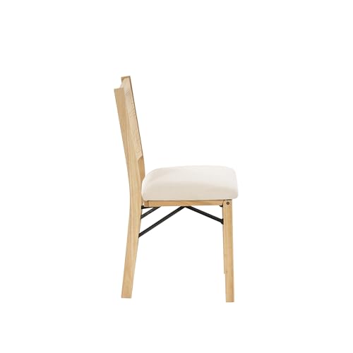Powell Kasi Beige Rattan Cane Folding Foldable Dining Side Chair, Natural Powell
