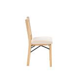 Powell Kasi Beige Rattan Cane Folding Foldable Dining Side Chair, Natural Powell