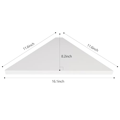 evron Corner Mounting Shelf,Easy to Install Wall Corner Shelf,Wood Immitation with Hole Pattern,Set of 2 evron