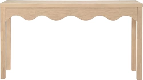 Meridian Furniture 99041Natural-S Fiora Collection Modern | Contemporary Console Table with Rich Natural Finish, Scalloped Aprons, 54" W x 16" D x 30" H, Natural Meridian Furniture