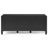 SIMPLIHOME Connaught Solid Wood 51 Inch Wide Traditional Storage Bench Trunk in Black, for The Living Room, Entryway and Family Room SIMPLIHOME