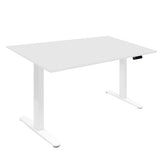 Mount-It! Motorized Sit Stand Adjustable Height Desk Frame with 48" Tabletop - Ergonomic Single Motor Adjustable Standing Height Table, Desktop Rising Up to 47.2" Memory Control, Large White Desk Mount-It!