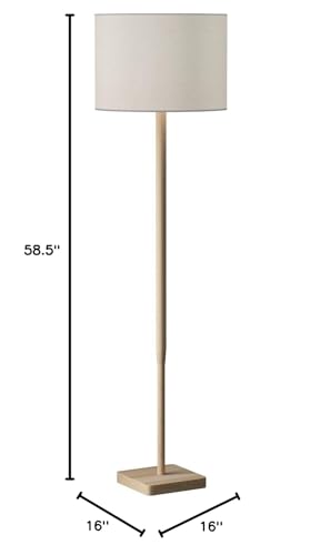 Adesso Home 4093-12 Transitional One Light Floor Lamp from Ellis Collection in Bronze/Dark Finish, Natural Adesso