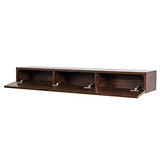 MANTELSDIRECT Houston Floating Wood Mantel Shelf with Hidden Storage Compartment - Mocha 60 Inch | Beautiful Wooden Rustic Shelf for TV Remotes, Controllers, and Décor MANTELSDIRECT