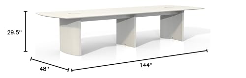 Mayline Medina Conference Table, 12', Textured Sea Salt Laminate Safco