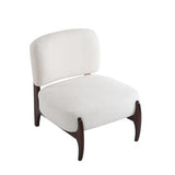 25.5 Inch Modern Boucle Lounge Chair with Solid Wood Frame, Soft and Durable Boucle Upholstery, Accent Chair,Upholstered Armchair ,Perfect for Living Room, Bedroom, or Office (1, Beige, 25.5") TEVUTEVU