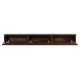 MANTELSDIRECT Houston Floating Wood Mantel Shelf with Hidden Storage Compartment - Mocha 60 Inch | Beautiful Wooden Rustic Shelf for TV Remotes, Controllers, and Décor MANTELSDIRECT