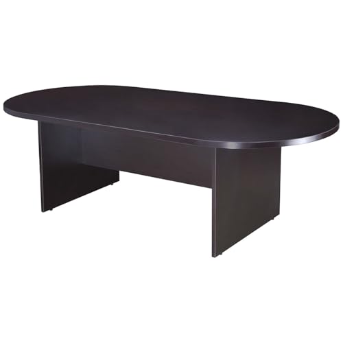 Oakestry Boss 71" W x 35" D Race Track Conference Table Spacious Professional Office Conference Table Mocha Finish with Large Work Surface Ideal for Executive Office and Conference Rooms Oakestry