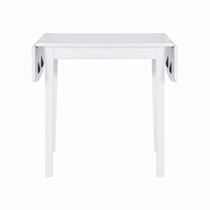 Linon White 30" Square 30" X 48" Fully Extended Torino Drop Leaf Table - WoodArtSupply