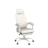 Qulomvs Mesh Ergonomic Office Chair with Footrest Home Office Desk Chair with Headrest and Backrest 90-135 Adjustable Computer Executive Desk Chair with Wheels 360 Swivel Task Chair Qulomvs
