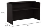 Alera ALE Valencia Series Reception Desk w/Counter,71w x 35 1/2d x 42 1/2h, Espresso Alera