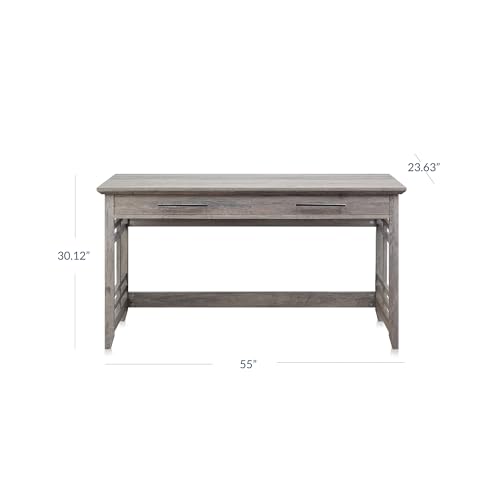 BELLEZE Modern Simple Home Office Computer Laptop Writing Desk Wood Study Table Workstation with Drawers - 55 Inch - Norrell (Gray Wash) BELLEZE