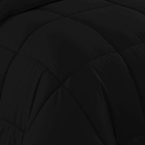 Sweet Home Collection Down Alternative Comforter All Season Warmth Luxurious Plush Loft Microfiber Fill Duvet Insert Bedding, Queen, Black Sweet Home Collection