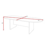 Regency Legacy 8 ft Racetrack Laminate Conference Table with a Charging Port, Durable Construction, Scratch-Resistant Surface, and Modern Design for Professional Office Workspaces - Ash Grey Regency