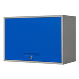 Yizosh Metal Storage Cabinet with Doors & Shelves - Wall Mounted, Floating - Blue Gray, 21.6" H - For Garage, Basement, Kitchen, Warehouse Yizosh