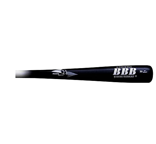 BamBooBat by Pinnacle Sports Equipment INC. Adult Quadcore Bamboo Baseball Bat with Cupped End, White Handle/Black Barrel, 32" BamBooBat