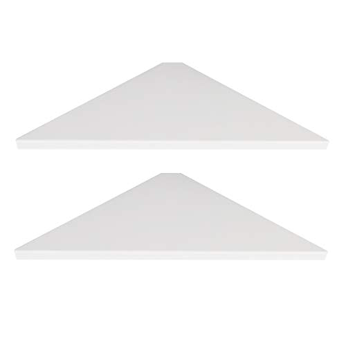evron Corner Mounting Shelf,Easy to Install Wall Corner Shelf,Wood Immitation with Hole Pattern,Set of 2 evron