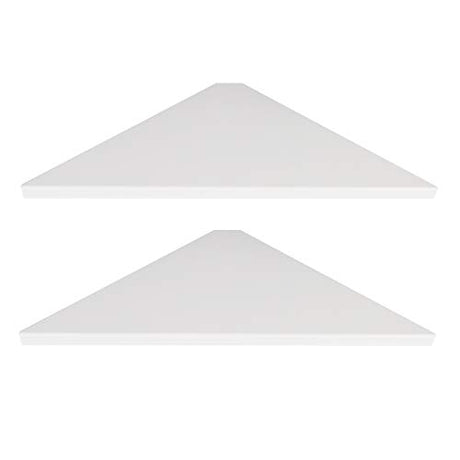 evron Corner Mounting Shelf,Easy to Install Wall Corner Shelf,Wood Immitation with Hole Pattern,Set of 2 evron
