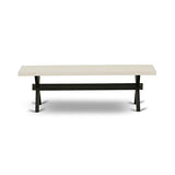 East West Furniture X-Style Modern Dining Table Bench with Wood Seat, 60x15x18 Inch, XB626 East West Furniture