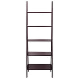 Espresso 5-Shelf Ladder Bookcase - 72-Inch Stylish Storage Solution Casual Home