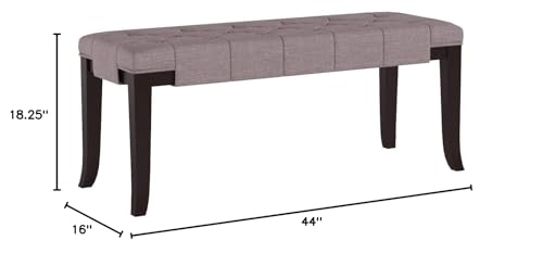 Roundhill Furniture Linon Fabric Tufted Bench, Brown Roundhill Furniture