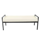 HomePop Modern Metal Bench|Bench for Living Room & Bedroom | Decorative Home Furniture -Sherpa Cream HomePop