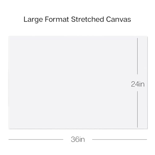 KINGART 810-2 Large White 24" x 36" Stretched Artist Canvas, Pack of 2, Gesso Primed - 100% Cotton Rectangular Canvases, 5/8" Profile, Art Supplies for Oil and Acrylic Painting KINGART
