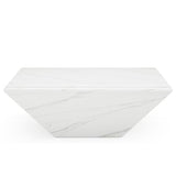 Tribesigns Coffee Table, 35.43-Inch Square Coffee Table with Faux Marble Tabletop, Modern Center Table for Living Room, Large Engineered Wood Cocktail Table, White Tribesigns