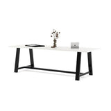 Pemberly Row 3.5 x 9 FT Conference Table in White - Standard Height Pemberly Row