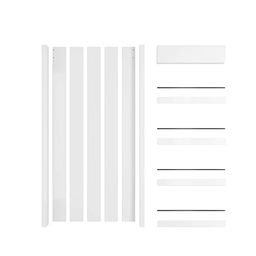 BARNER HOME 36in x 84in Sliding Barn Door, Shelf Style, Made of Primed MDF, Sliding Door with 6.6 ft Hardware Kit BARNER HOME